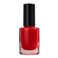 Fototapeta premium Red nail polish bottle high resolution PNG transparent background