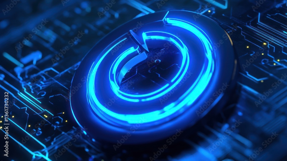 Aufkleber abstract circuit glowing circle. futuristic technology background. possible use stock photo