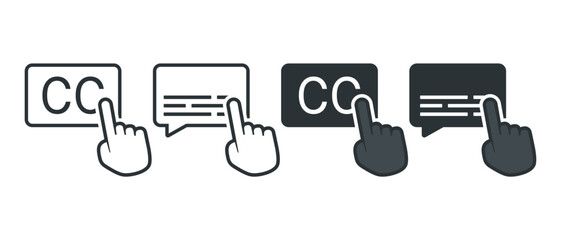 Click select video subtitles icon. Illustration vector © YoGinta