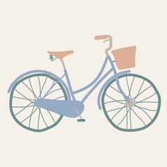 Bycicle on beige background