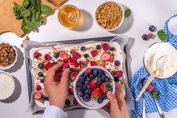 Making Frozen Yogurt Bark background