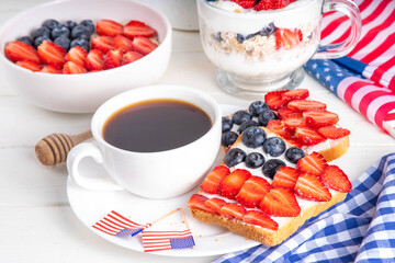 USA patriotic american breakfast or brunch