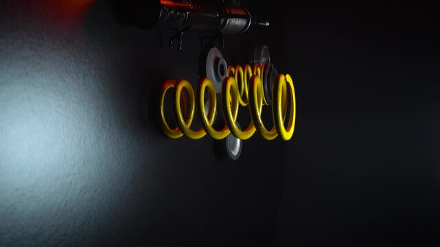 vertical video adjustable tuned sports suspension for a bench front-wheel drive car yellow coilovers