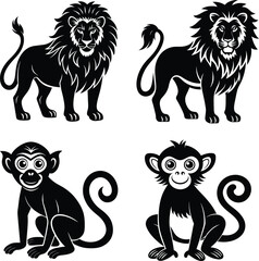 set of cartoon animals