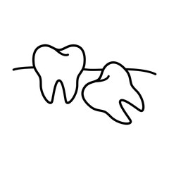 Wisdom tooth icon. Crooked teeth icon. flat vector illustration design.