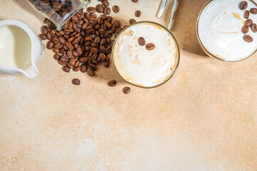 Foamy frappe coffee drink