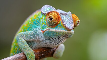 Fototapeta premium Close Up of a Colorful Chameleon on a Branch