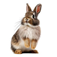 Obraz premium A chinchilla standing on its hind legs, holding a tiny treat.