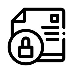 Obraz premium Document with Lock line icon
