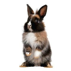 Obraz premium A chinchilla standing on its hind legs, holding a tiny treat.