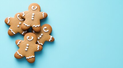 Minimalist Gingerbread Cookie Design in Pastel Tones