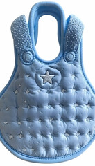 Baby bib in blue with star design