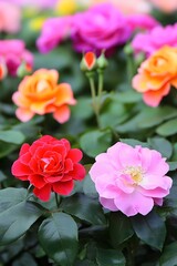 Vibrant Rose Garden Bloom Closeup Photography