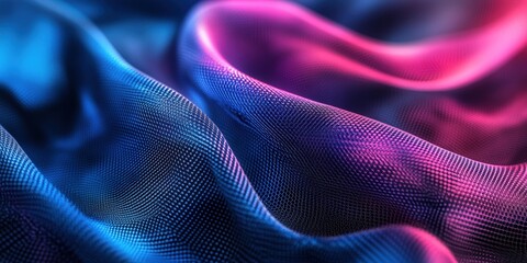 Swirling blue and pink fabric creates a mesmerizing, abstract pattern. Dreamy and vibrant, the flowing colors evoke a sense of movement