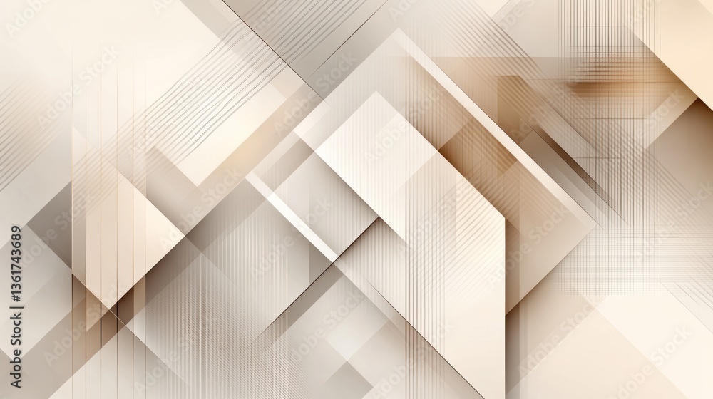 Poster modern abstract geometric background with soft beige and brown tones creates a sophisticated and min