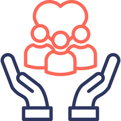 Social Responsibility line color icon