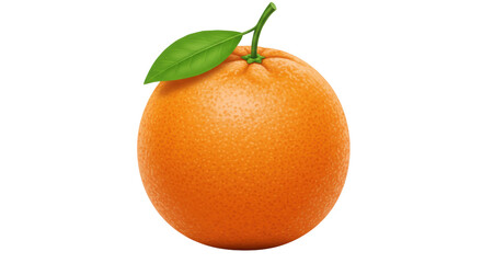 Isolated Fresh Orange with Leaf