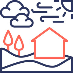 Air Quality line color icon