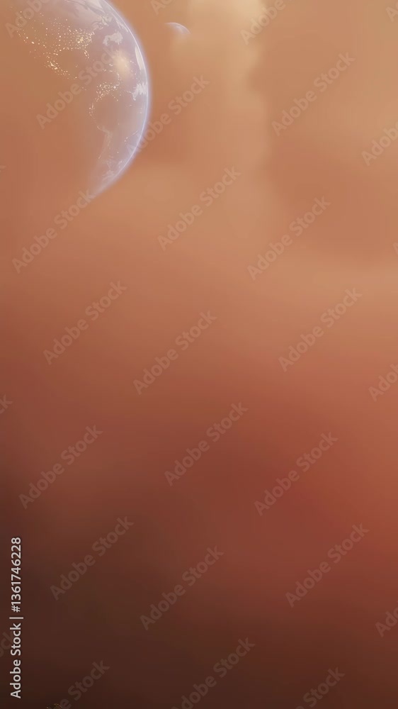 Poster mars exploration concept: rocket launch from red planet surface. spacecraft leaving for earth. futur