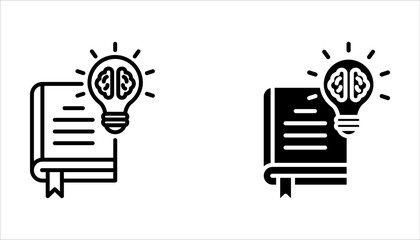 open book with lightbulb, concept new knowledge, creative idea, vector illustration on white background.