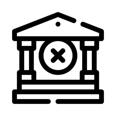 Closed bank line icon