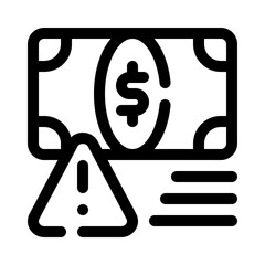 Warning Triangle with Dollar line icon