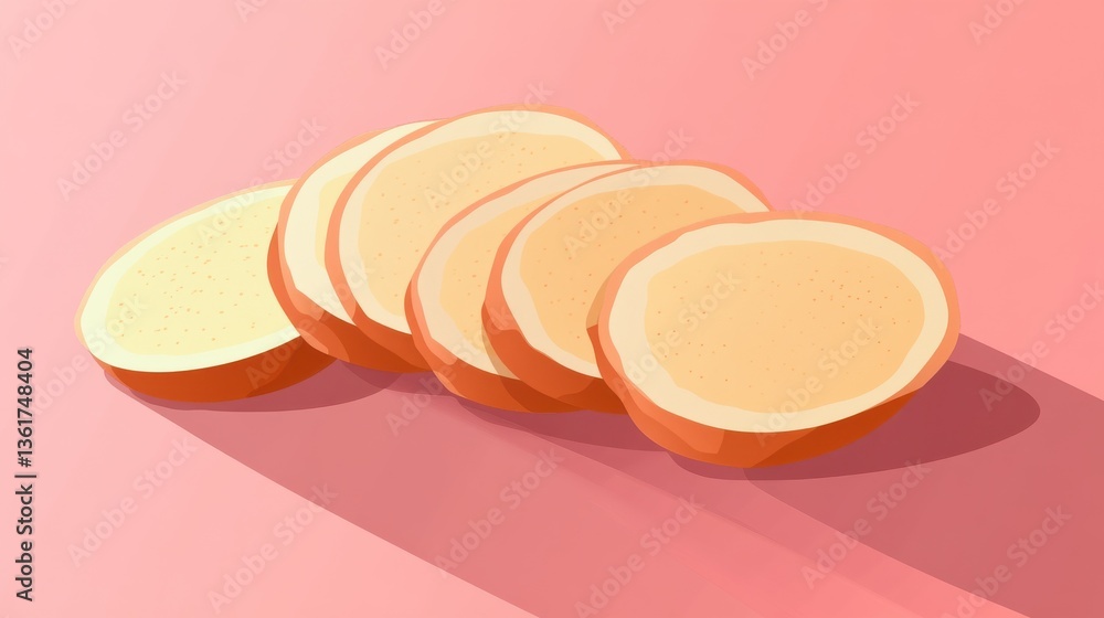 Poster minimalist flat design of sliced fruit on soft background