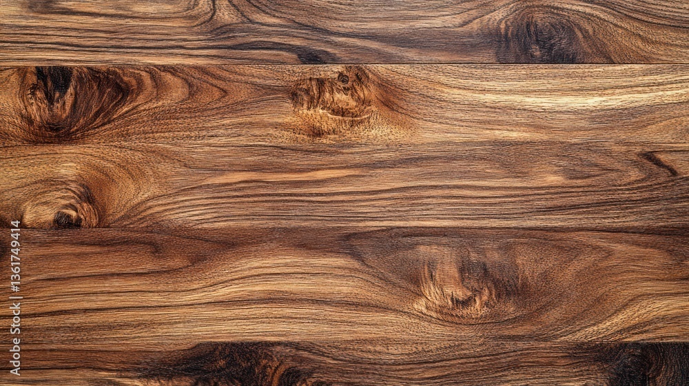 Poster detailed close up of rich walnut wood texture showcasing intricate grain patterns and warm tones per