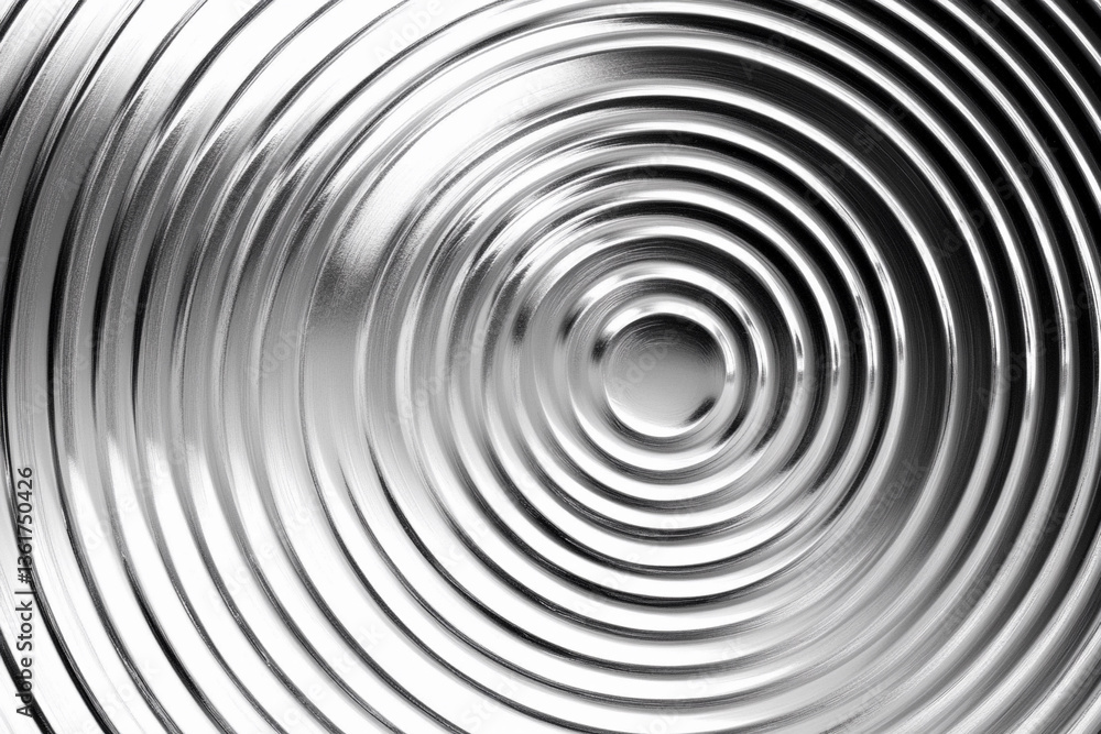 Poster circular brushed surface showcases shiny metal design generative ai