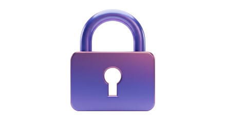 Isolated Purple Gradient Padlock Security Icon