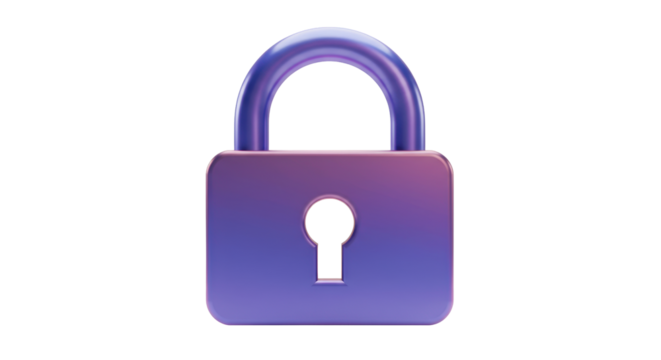 Isolated Purple Gradient Padlock Security Icon