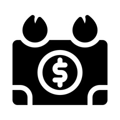 Dollar Bill on Fire glyph icon