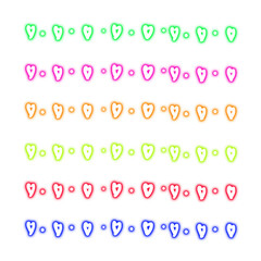 colorful love set, Neon, PNG