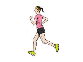 a young woman running