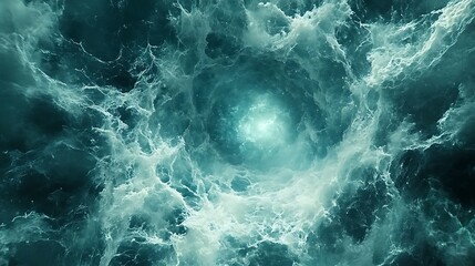 Fototapeta premium Abstract swirling teal water vortex.