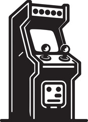 retro arcade gaming machine silhouette design logo or icon vector art illustration