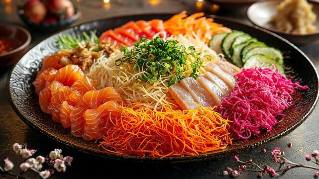 yusheng prosperity salad video singapore cuisine
