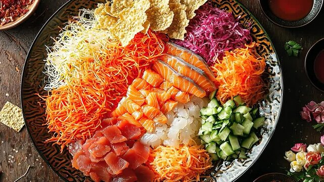yusheng prosperity salad video singapore cuisine