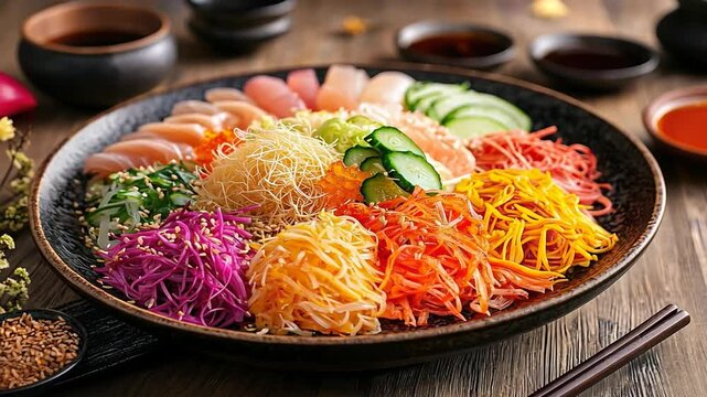 yusheng prosperity salad video singapore cuisine