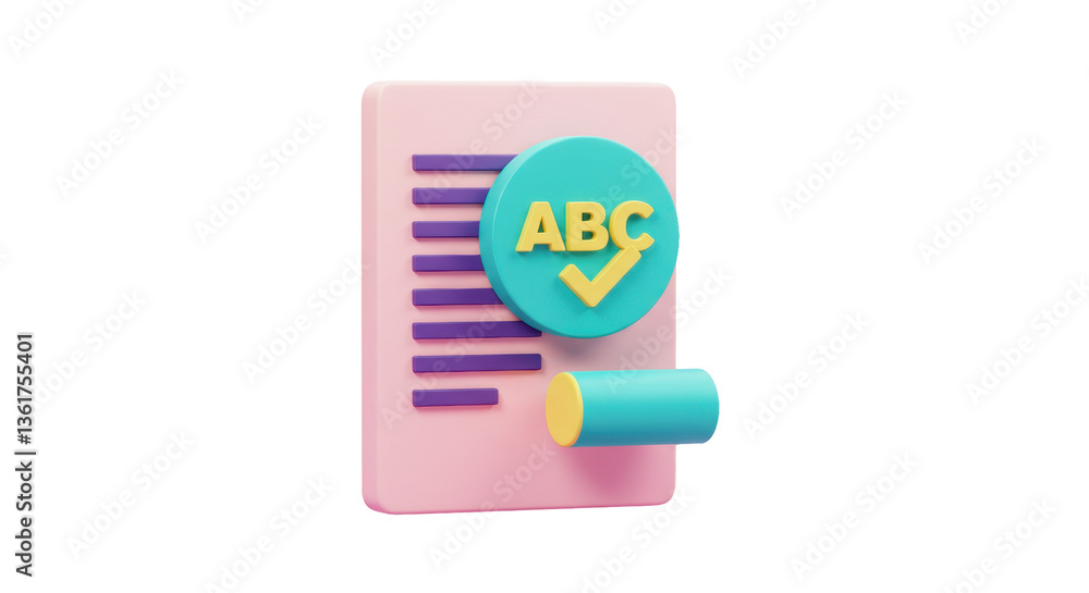 Poster Isolated Document with ABC Text