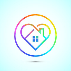 Home care icon design illustration, House care logo icon low poly style