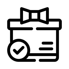 Gift with Checkmark line icon
