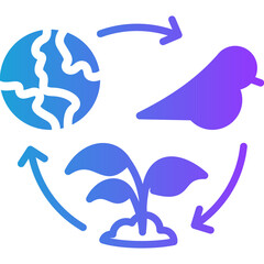 Biodiversity Conservation glyph gradient icon
