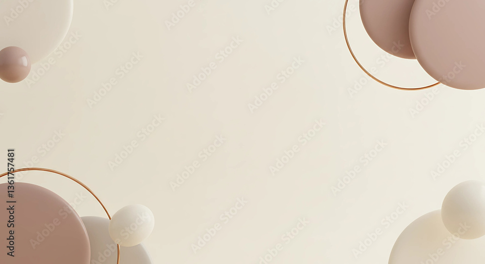 Poster abstract background with circles and golden lines design