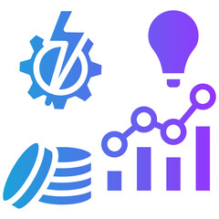 Energy Costs glyph gradient icon