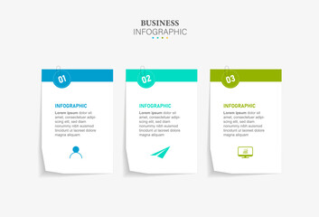 Business infographic template design icon 3 option or steps