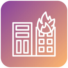 Obraz premium Building Fire Icon Style