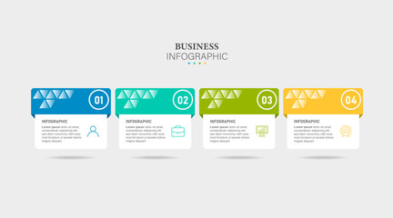 Business infographic template design icons 4 options or steps