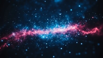 Obraz premium Abstract cosmic nebula with pink and blue glowing gas.