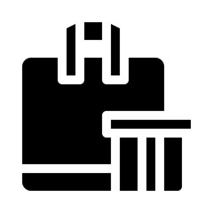 Shopping Bag with Gift glyph icon